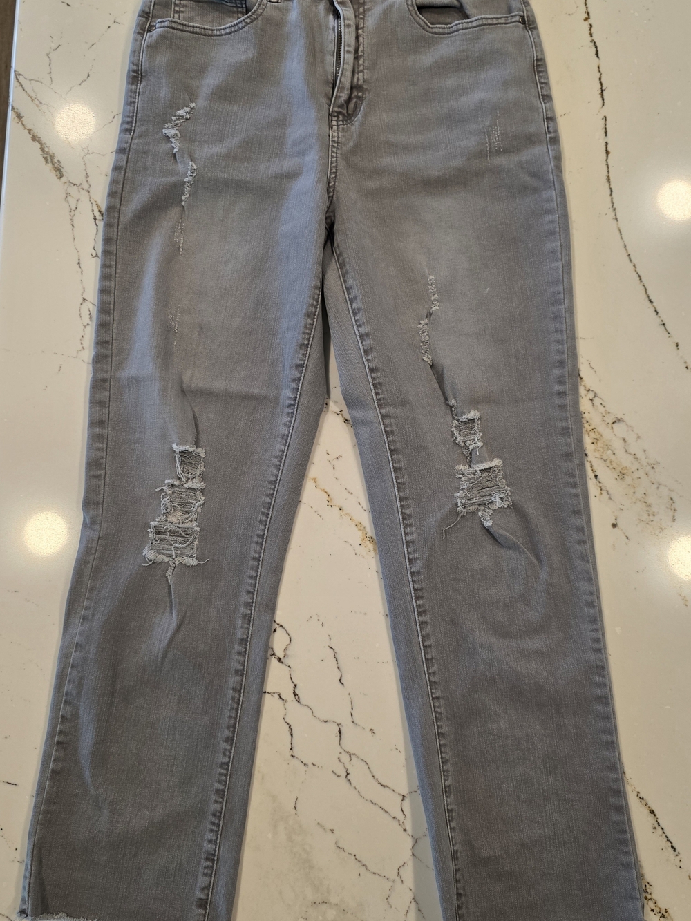 Grace & Lace Gray Distressed Jeans